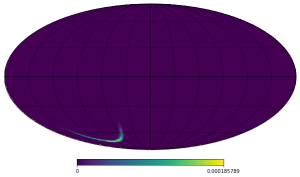 Skymap showing location of gravitational wave